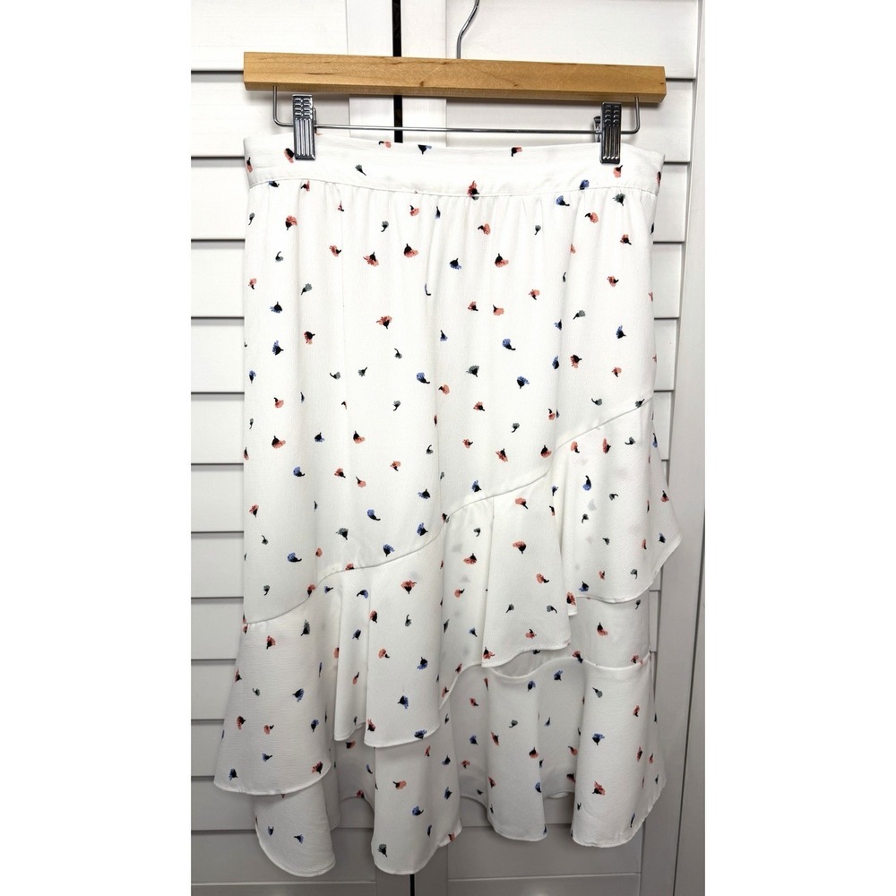 ModCloth Floral Tiered Ruffle Elastic Waist Midi Skirt Women's Size Medium